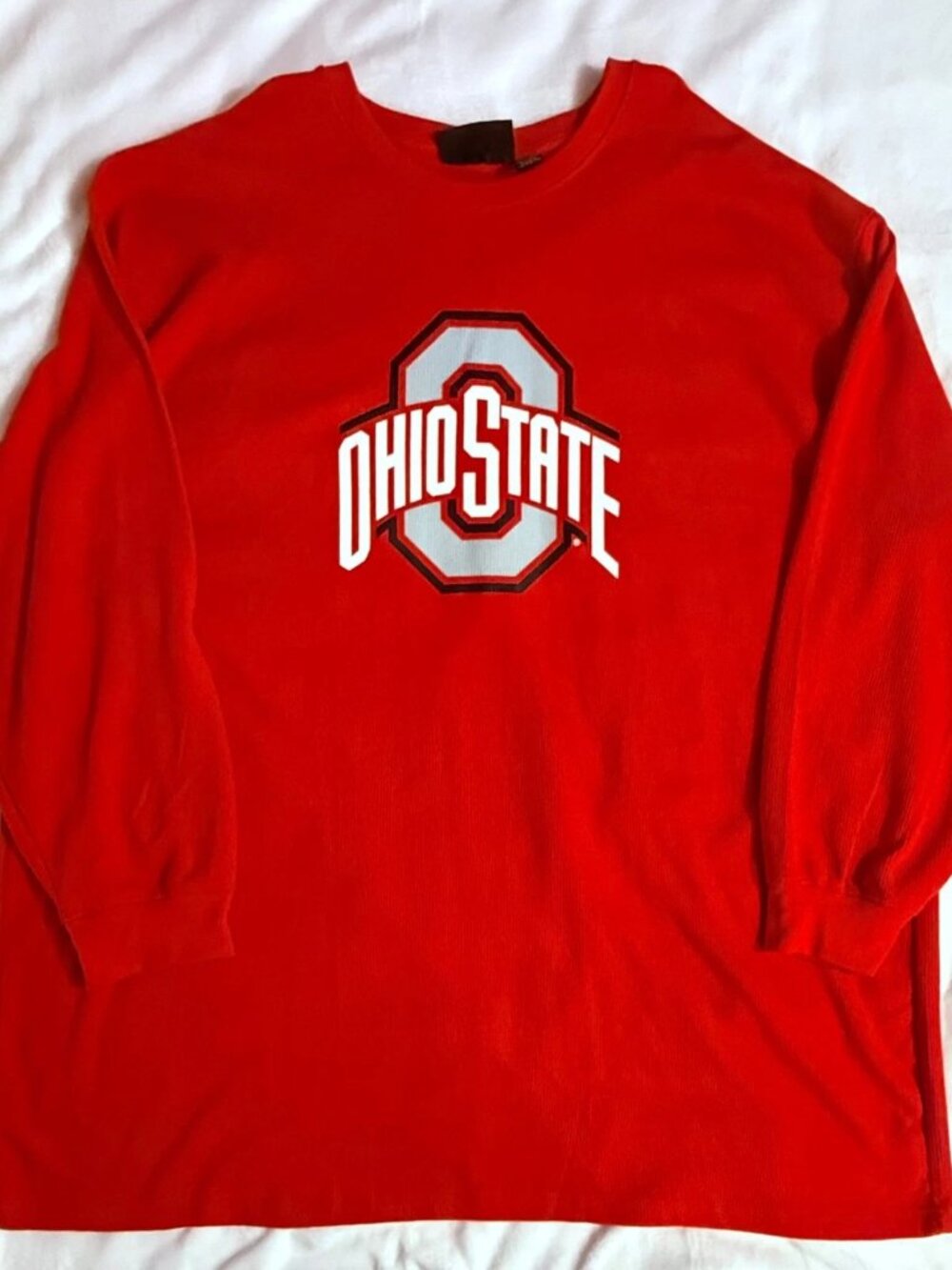 OHIO STATE BUCKEYES MENS RED THERMAL BIG AND TALL LONG SLEEVE T-SHIRT 6XL